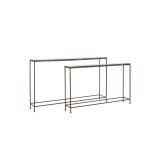 CONSOLE TABLE MRN SET OF 2 STONE TOP BLACK 120 140